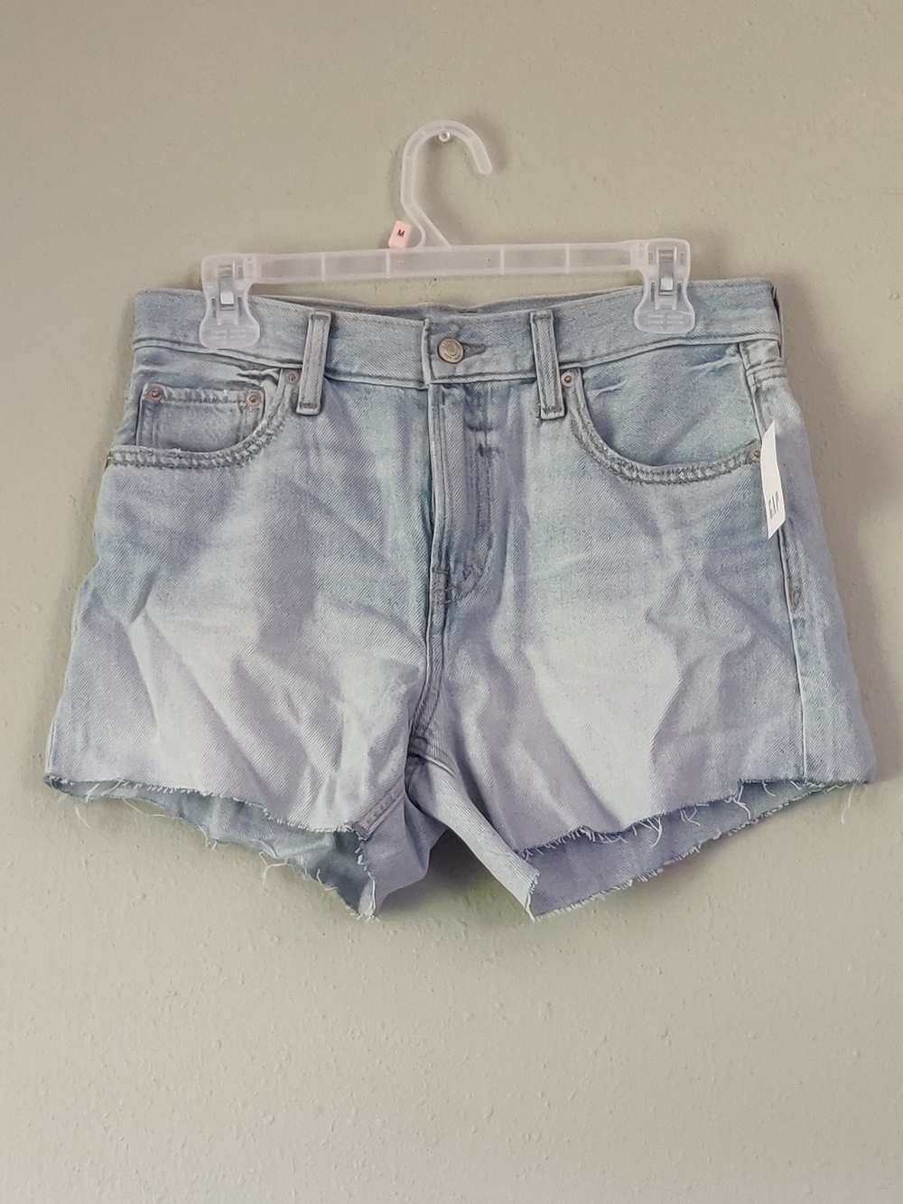 GAP Light Blue Frayed Hem Denim Shorts - Women